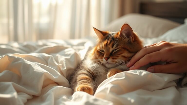 cat enjoys sleeping with you